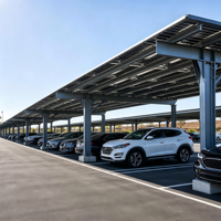 HBGenix : Nouveaux abris solaires et garages étanches, durée de vie 20-25 ans, résistance au vent 60 m/s et charge de neige 1,4 KN/m², supports solaires