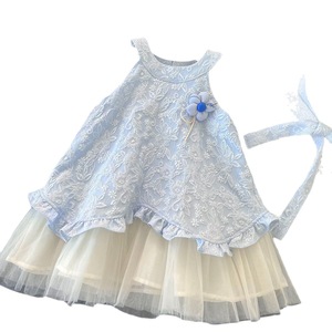 Vestido Infantil de Verano 2025 para Niña, Estilo Coreano, Tejido a Crochet, Nuevo Estilo Mori, Vacaciones, Dulce, Moderno, Poliéster - Product Image 5