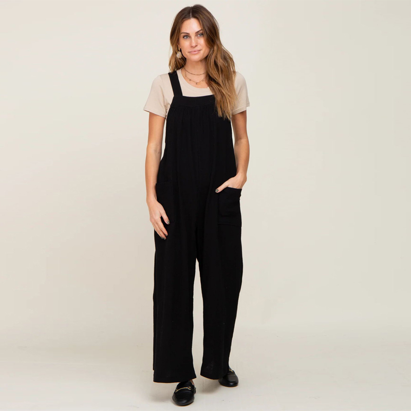 Dyegold Jumpsuits For Women Casual, Womens Jumpsuit Star Stripes American Flag Summer Wide Leg Overalls Bib Long Pants Sleeveless Square Neck Rompers