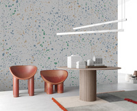 Papier peint pour la décoration de la maison, motif abstrait de terrazzo rose, art mural pour chambre à coucher et studio, résistant aux rayures et aux décolorations