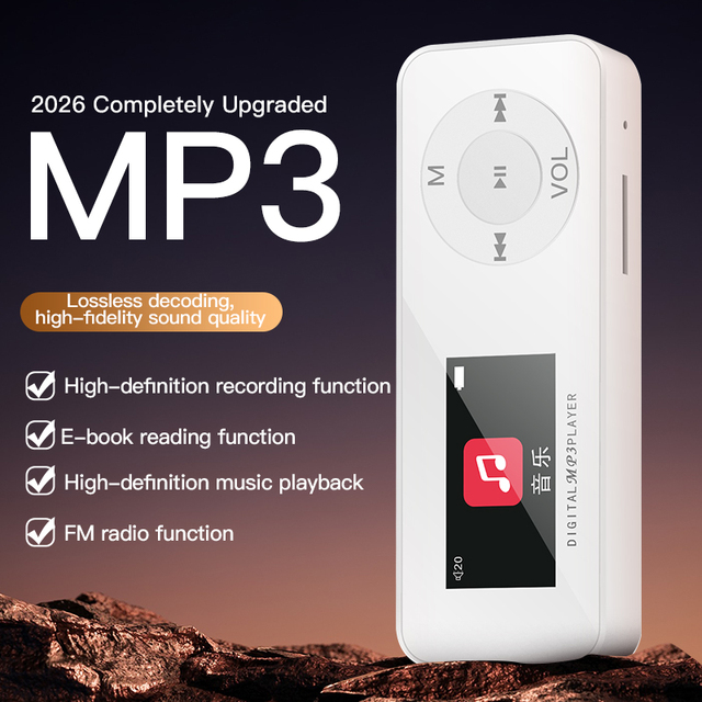 Supports 32GB flash memory tf card slot digital MP3 music player, portable mini MP3 player with screen
