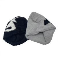 Bonnet en mohair jacquard, tricoté duveteux, motif animalier, doux et chaud, bonnet d'hiver unisexe, streetwear, couvre-chef, casquettes de créateur personnalisées