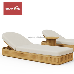 Lettini Prendisole in Legno di Teak per Esterni, Sedie da Giardino e Spiaggia, Arredamento per Cortile - Product Image 2
