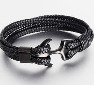 <span class=keywords><strong>Bracelet</strong></span> d'ancre pour hommes en acier inoxydable 316L 2025 bijoux fins <span class=keywords><strong>Bracelet</strong></span> en <span class=keywords><strong>cuir</strong></span> véritable pour hommes personnalisés pour cadeaux de noël - Product Image 4