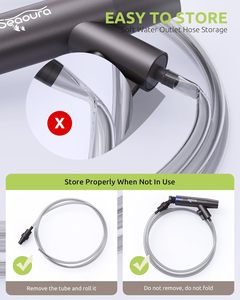 Seaoura SR-529 조절 가능한 수족관 자갈 진공 청소기 수동 사이펀 물 교체기 에어 푸시 버튼 포함 모래 세척용 - Product Image 4