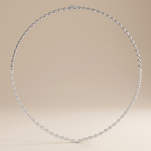 Fine Jewelry Pear Lab Grown Diamond Bezel <b>Set</b> Luxury Tennis <b>Necklace</b> White Gold Plated <b>Silver</b> IGI Certified Unisex - Product Image 2