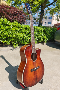 Vintage Colour Gloss Steel <b>String</b> Acoustic Guitar Custom logo 40 Inch OM Style Solid Spruce Top Laiminated Mahogany Body - Product Image 3