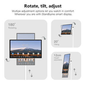 टैबलेट टीवी <span class=keywords><strong>24</strong></span> इंच टच डिस्प्ले आईपीएस काम के लिए यूएसबी वाईफाई फ्लोर खड़ी स्मार्ट टीवी पोर्टेबल स्क्रीन - Product Image 4