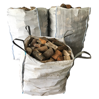 HOGOO Sac Big Bag en polypropylène tissé avec rabat supérieur, en maille tubulaire respirante, avec logo personnalisé, haute qualité, pour emballage de bois de chauffage