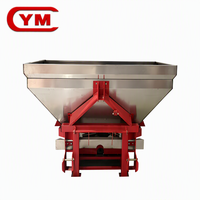 Épandeur d'engrais à double disque, grande trémie en acier inoxydable, distribution uniforme, semoir agricole