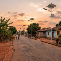 Lampadaire solaire étanche IP65 à LED 80W 120W 150W pour éclairage extérieur de chemins côtiers et routes