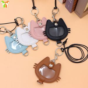 ที่ใส่บัตรรูปแมวน่ารัก สายคล้องคอหนัง PU พร้อมที่ใส่บัตรและกุญแจ - Product Image 3