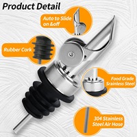 H-0081 Becs verseurs en acier inoxydable avec bouchon automatique, distributeur de vin et d'huile d'olive, pompe pulvérisatrice, bouchon de bouteille, accessoires de bar