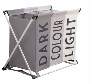 HOMEST Laundry Basket 3 Sections, Large Dirty Clothes Hamper Sorter for Bathroom, Foldable Hamper Divided, Multicolor - Product Image 5