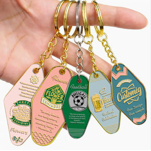 <span class=keywords><strong>Porte</strong></span>-clés métal tendance vintage plaqué or <span class=keywords><strong>Porte</strong></span>-clés personnalisé numéro d'hôtel et <span class=keywords><strong>de</strong></span> motel émaillé pour Chaveiro <span class=keywords><strong>De</strong></span> Metal - Product Image 2