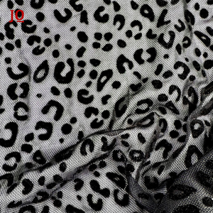 Tela Elástica de Malla con Estampado de Flores, Estrellas, Lunares y Lazos con Diseño de Leopardo para <span class=keywords><strong>Mujer</strong></span> - Product Image 1