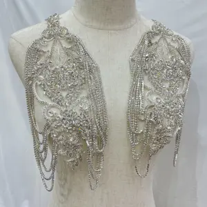 핫 세일 최고의 품질 2021 새로운 디자인 라인 석 수제 아플리케 드레스