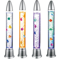 Lampe à bulles en forme de fusée de 50 cm, silencieuse, à LED RGB à changement de couleur automatique, pour décoration intérieure, colonne d'eau, en plastique