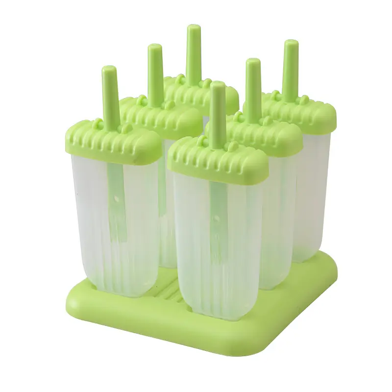 6 Pack Popsicle Ice Mold Maker Set Reusable Ice Cream DIY Pop Molds Holders With Tray & Sticks Popsicles