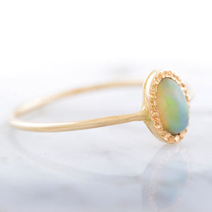 Bijoux en argent Sterling 925, bague de décoration artistique en <span class=keywords><strong>opale</strong></span>, plaqué or jaune, cadeau d'amitié - Product Image 4