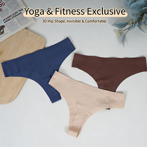 Women's Hipster Seamless Breathable Underwear Low Waist T Back Slimming Panties <strong>V</strong> <strong>String</strong> <strong>Thongs</strong> Everyday Styl - Product Image 2