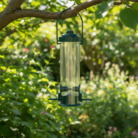 Mangeoire à oiseaux cylindrique en plastique pour balcons extérieurs, suspendue, attirant les colibris, haute qualité, étanche, manuelle