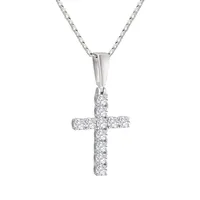 KRKC - Moissanite Diamond Cross Pendant Necklaces for Men and Women