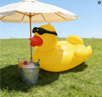 Bouée gonflable en PVC durable personnalisée en usine, modèle Lucky Ducky, pour piscine, île flottante, jouet aquatique et équipement de divertissement aquatique