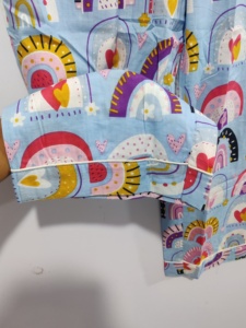 Pyjamas d'été pour femmes en coton fait à la main respirant confortable élastique taille moyenne plat devant les deux côtés poche caractère doux - Product Image 4