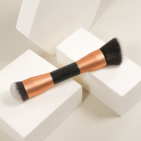 Pinceau cosmétique synthétique double embout personnalisé pour fond de teint et contouring, applicateur 2-en-1