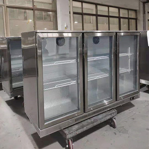 Refrigerador <span class=keywords><strong>Horizontal</strong></span> Retro para Latas de Cerveza, 300L, Acero Inoxidable, Enfriamiento por Aire, 3 Puertas, Pantalla de Temperatura 0-10 - Product Image 1