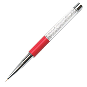 Pinceau de précision pour nail art en nylon avec manche métallique de luxe, virole sertie de 5 mm, pour dessin et peinture, avec capuchon de protection - Product Image 2