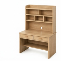 Bureau en bois durable et bibliothèque intégrée, mobilier écologique, table d'ordinateur pour chambre et bureau