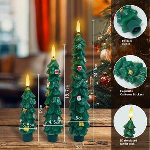Đèn nến LED trang trí cây thông Noel năm <span class=keywords><strong>2025</strong></span>, dạng kẹp, không lửa, nhấp nháy - Product Image 4
