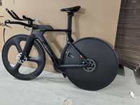Vélo de route de triathlon en carbone 700C WheelTop 24 vitesses, transmission électronique sans fil, frein à disque hydraulique, léger