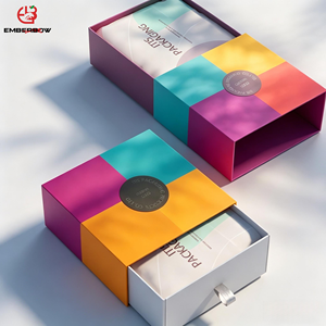 EBB Eco-Friendly High-End Recycled Kraft Corrugated Magnetic Closure Drawer <b>Box</b> Four-Color Printed Custom Logo Jewelry Gift <b>Box</b> - Product Image 1