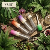 Tube de brillant à lèvres transparent de 6 ml, tube de rouge à lèvres liquide dégradé, flacon rond vide pour teinte à lèvres avec logo couleur personnalisé et emballage