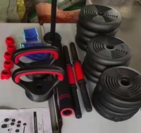 Bon marché Ensemble d'haltères en ciment enduits de plastique PE réglables écologiques pour l'haltérophilie