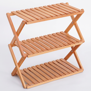 Modern Foldable Wooden 3-Tier <b>Shoe</b> Shelf - Compact Freestanding <b>Storage</b> <b>Rack</b> for Home - Product Image 1