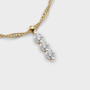 Pendentif élégant en diamant rond brillant de taille brillant, cultivé en laboratoire, avec placage en rhodium, en or jaune, blanc ou rose 14 carats, certifié IGI - Product Image 2