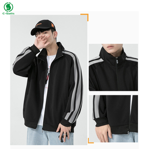 Özel Vintage erkek fermuar mont rahat düz renk spor ince kargo ceket spor eşofman erkekler için - Product Image 3