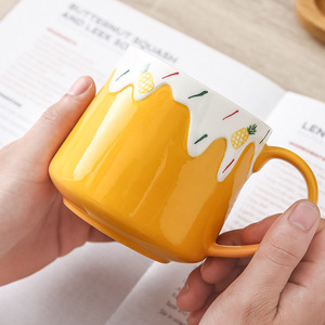 Factory direct sales of Instagram-style fruit-embossed <b>ceramic</b> water <b>cups</b>, milk and coffee <b>cups</b>, and high-value <b>ceramic</b> mugs. - Product Image 4