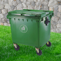 Poubelle extérieure à ouverture supérieure ODM OEM 1100L, bac à déchets en plastique recyclable avec roues