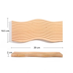 Fabbrica diretta in legno vassoio di servizio arco ondulato forma rettangolare acqua Ripple bordo pomeriggio tè Snack piatto per la casa decorativa - Product Image 6
