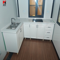 Maison conteneur extensible à double aile résistante au froid de 20 pieds, 2 chambres, cuisine et salle de bain