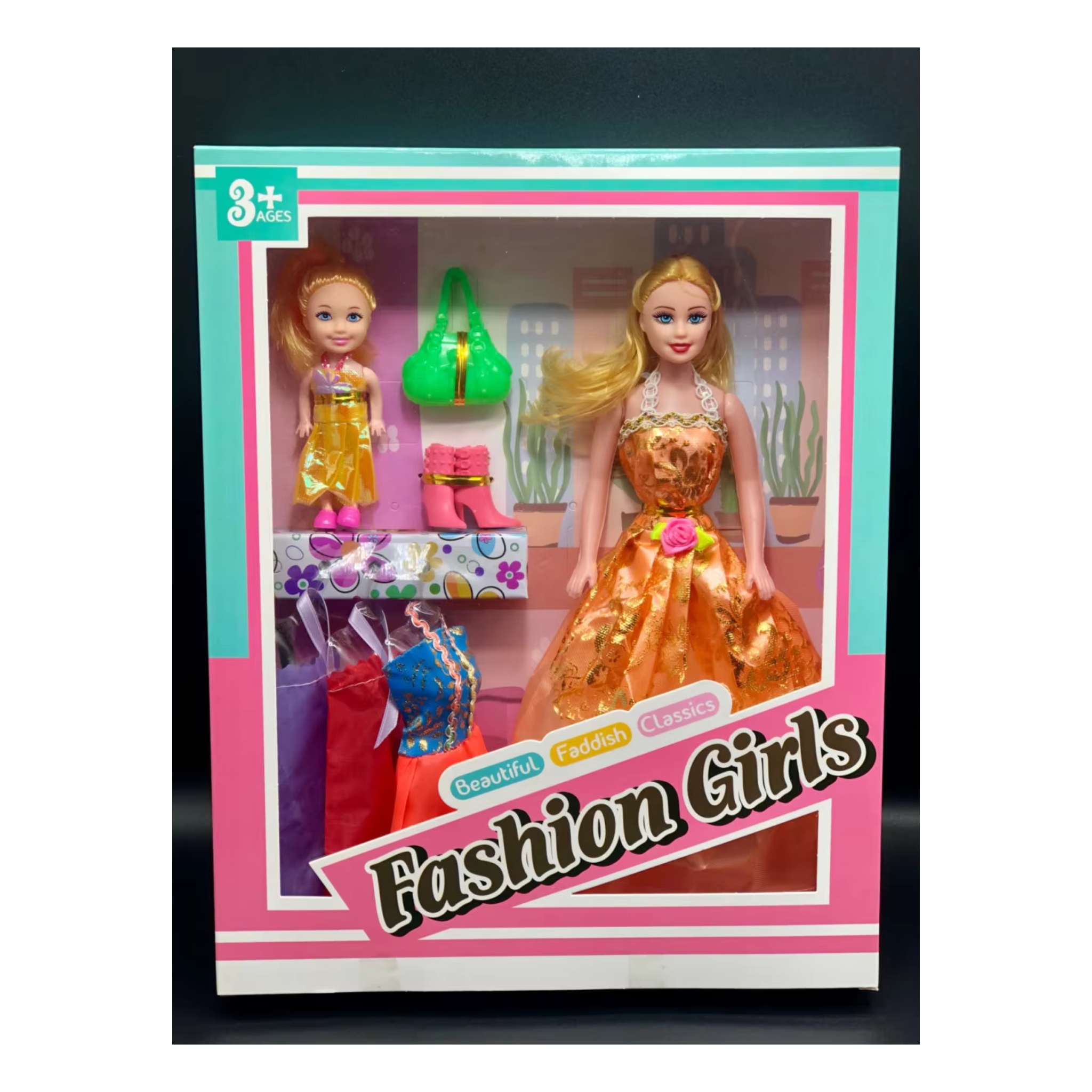 A054146 11 inch empty body doll with accessories