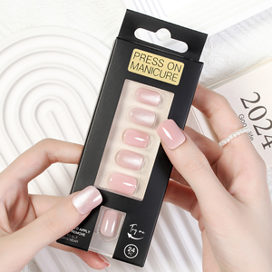 24 <span class=keywords><strong>Uñas</strong></span> Postizas Acrílicas de Estilo Romántico, Cuadradas y <span class=keywords><strong>Cortas</strong></span>, con Efecto Ojo de Gato, Súper Brillantes, <span class=keywords><strong>Uñas</strong></span> Artificiales, <span class=keywords><strong>Uñas</strong></span> Postizas de Caramelo A064 - Product Image 5