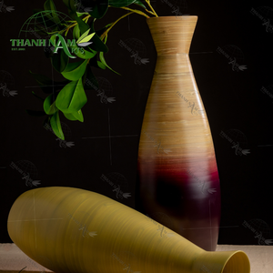 Grand vase en bambou artisanal décor de table de salon vase de sol naturel écologique pour la maison et la décoration commerciale - Product Image 2