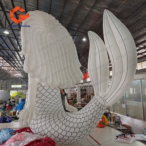 Personaje de Dibujos Animados de Sirena Inflable Gigante, Modelo de Sirena Princesa del Mar Inflable Personalizado para Decoración de Fiestas y Eventos - Product Image 4