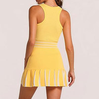 Robe d'été personnalisée pour femme 2026 – Robe athlétique vintage sans manches en maille à demi-zip pour le tennis et le golf avec short intégré